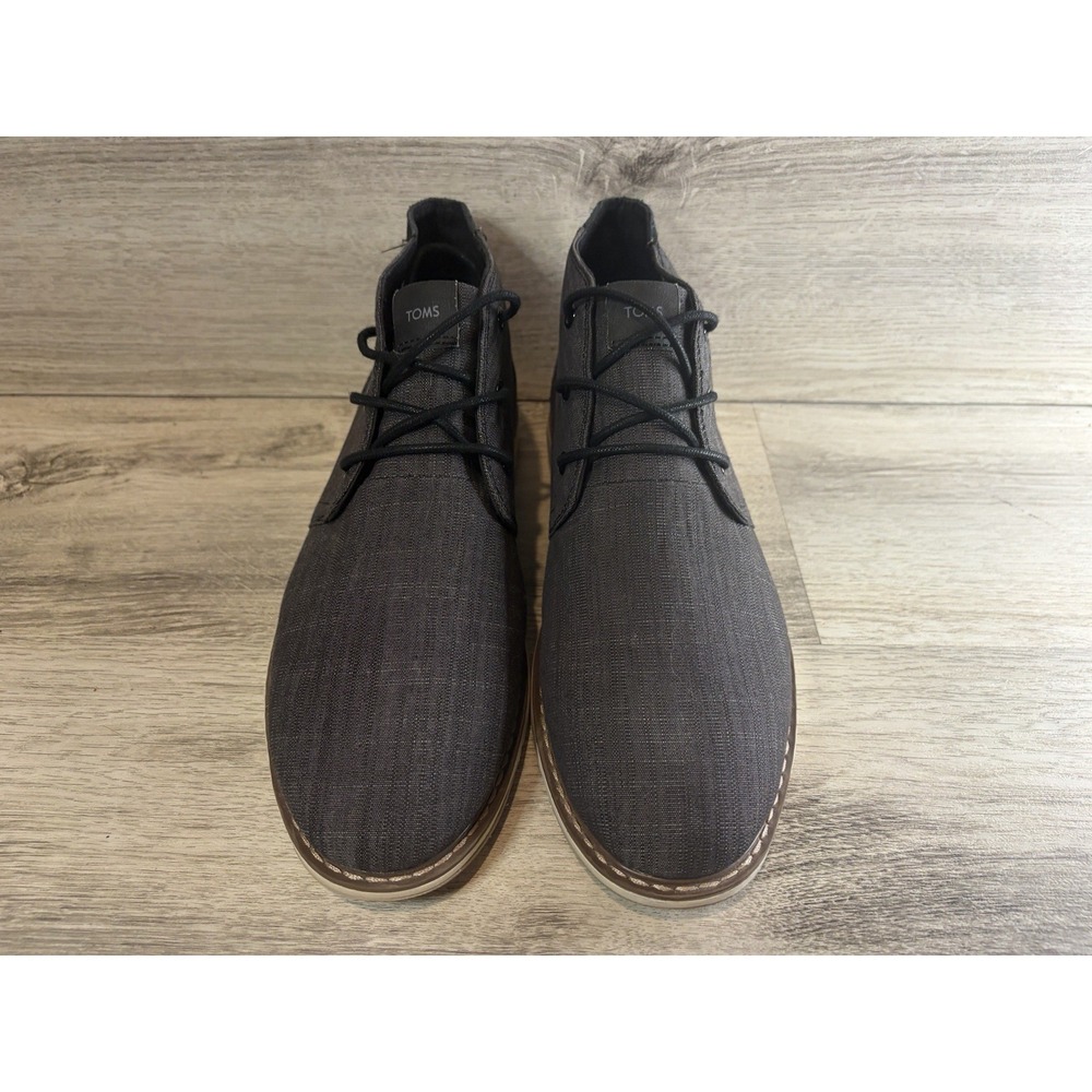 Toms Men's 10.5 M Navi Sport Bottom Chukka Boots Black Crosshatch Denim 10014349 - Picture 3 of 8
